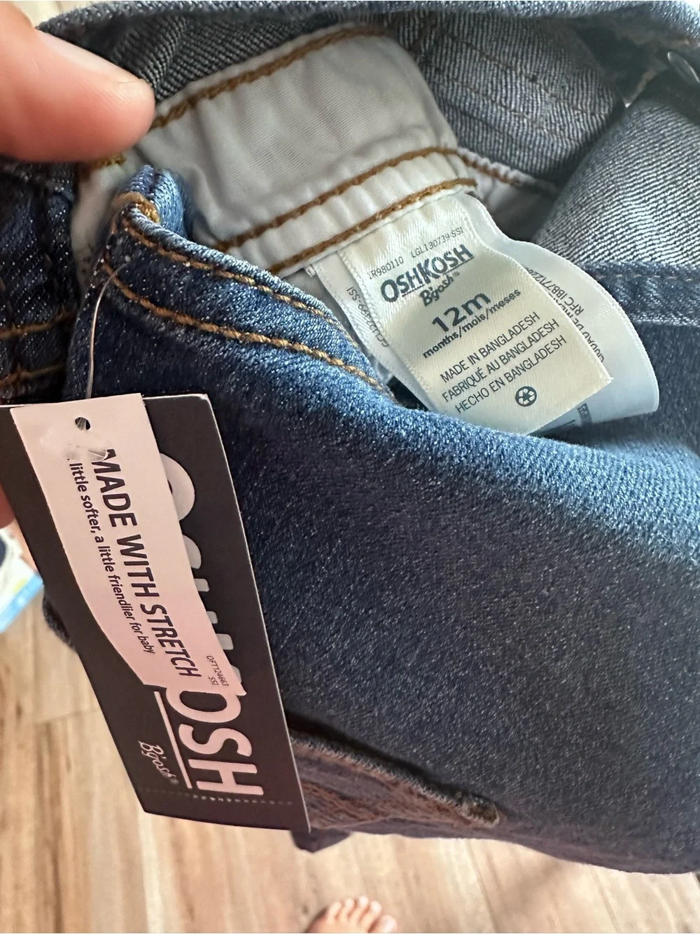 OshKosh B'gosh Blue Denim Overalls Toddler 12mo NWT